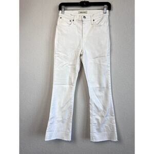 Stylish Madewell Cali Demi-Boot White Jeans - Size 25